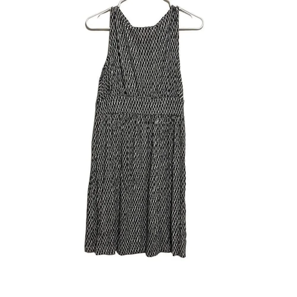 Joe Fresh For JC Penney Women's Black Sleeveless White Ogee Dress Size S/P - Picture 2 of 3